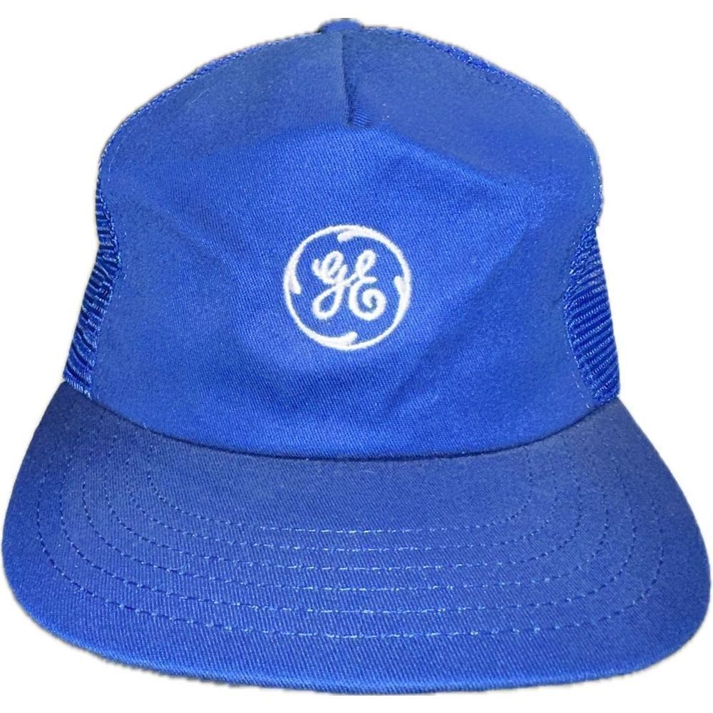 Vintage General Electric GE Snapback Trucker Hat‎ Cap USA Mesh Adjustable